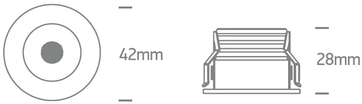 3W LED įleidžiamas šviestuvas, juodas, 3000K, 40°, dimeriuojamas, 10103C/B/W
