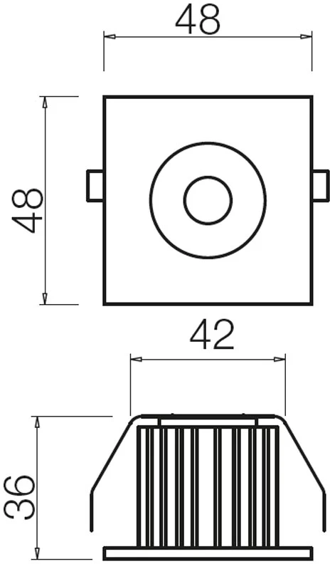 3W LED įleidžiamas šviestuvas MT 127 LED, baltas, 4000K