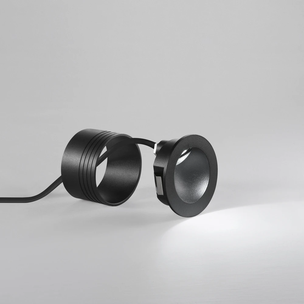 3W LED įmontuojamas fasado šviestuvas laiptų apšvietimui ONYX, juodas, 3000K, IP54