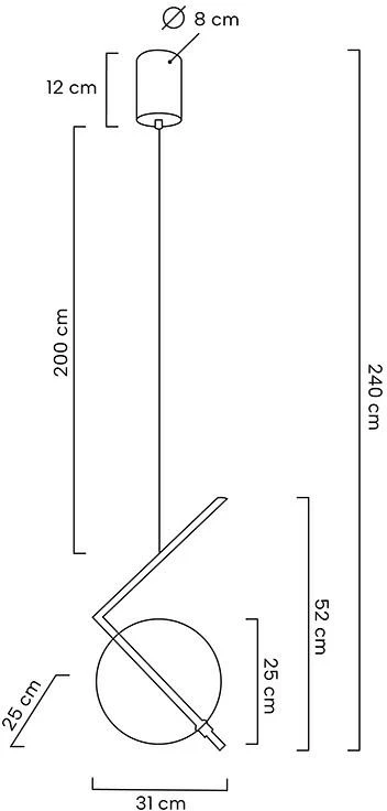 3W LED pakabinamas šviestuvas ECHO, aukso sp., 3000K