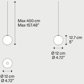 3W LED pakabinamas šviestuvas RANDOM SOLO 12, dūmų sp., 3000K, dimeriuojamas