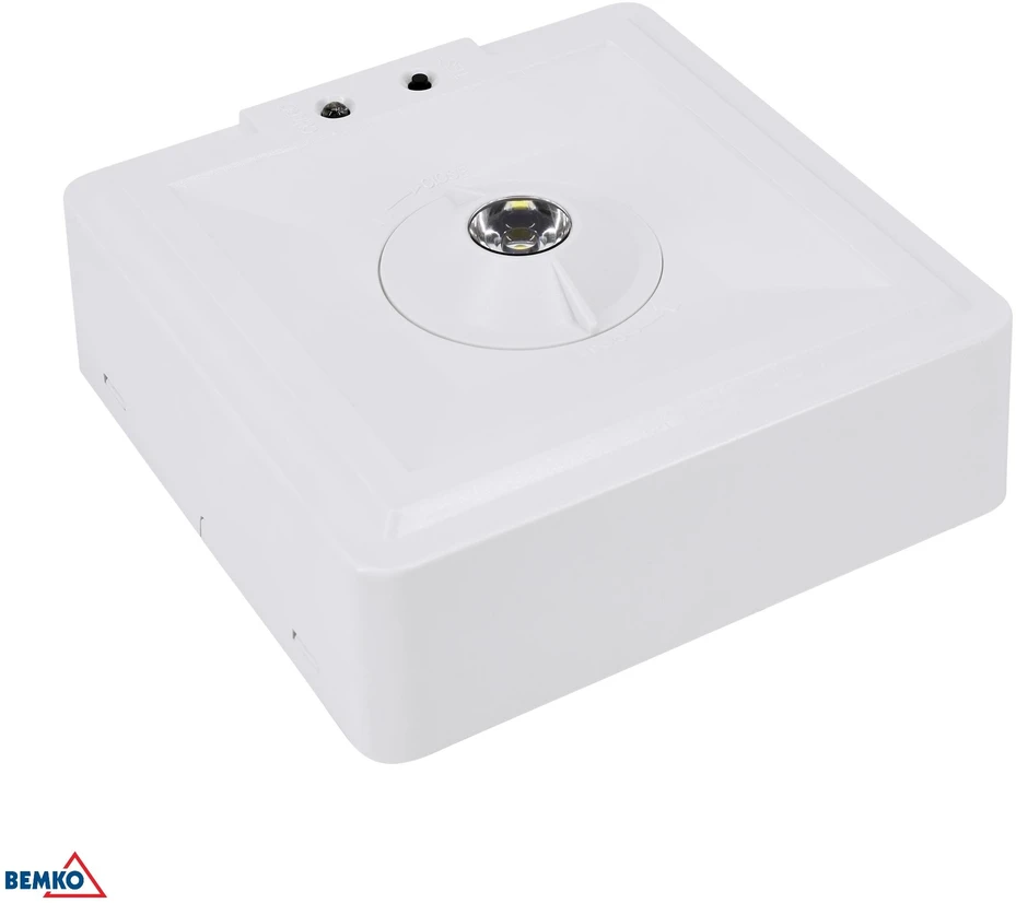 Bemko 3W LED paviršinis avarinis šviestuvas SKALER, baltas, 6000K, IP40, 3h veikimas autonominiu režimu, 50°