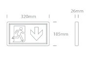 3W LED paviršinis evakuacinis šviestuvas, 6000K, su 3h avariniu moduliu, 89408/W