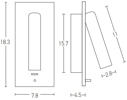3W LED sieninis įleidžiamas šviestuvas, juodas, 3000K, H65
