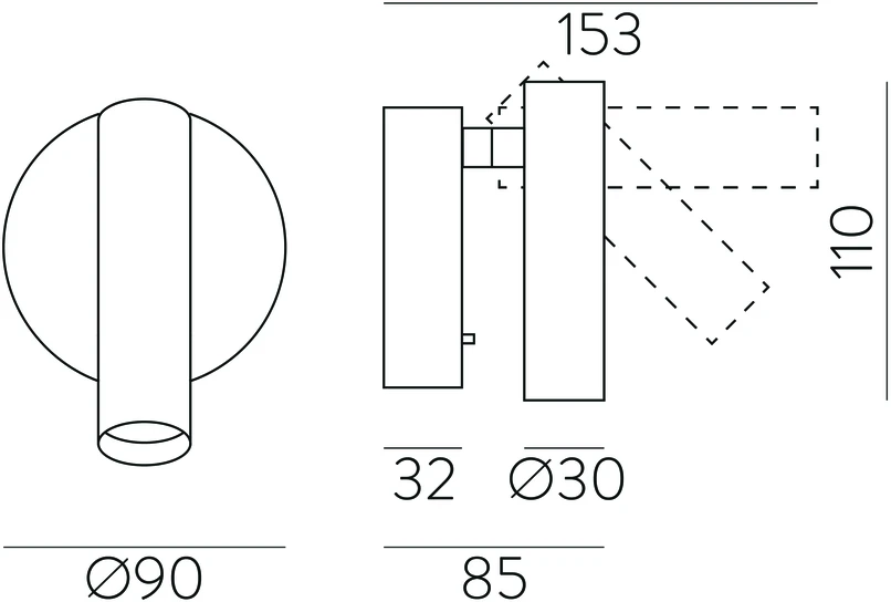 3W LED sieninis šviestuvas ATRIA, bronzos sp., 3000K, A3925000BR