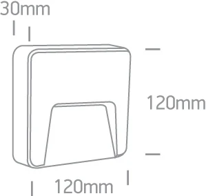 3W LED sieninis šviestuvas, baltas, 2700/3300/4000K, IP65, 67418/W/V