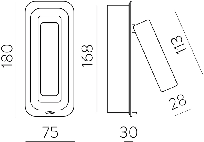 3W LED sieninis šviestuvas BOHEME, baltas, 3000K, A3826000B