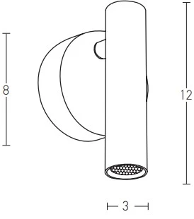 3W LED sieninis šviestuvas, juodas, 3000K, H48-B