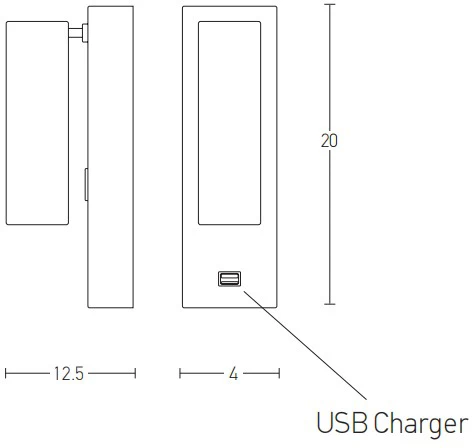 3W LED sieninis šviestuvas, juodas, 3000K, H35