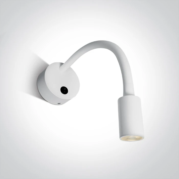 3W LED sieninis šviestuvas- skaitymo lempa, baltas, 3000K, 65738A/W/W