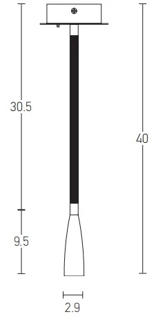 3W LED sieninis šviestuvas, žalvario sp., 3000K, H63
