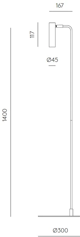 3W LED toršeras MARU, juodas, 3150K