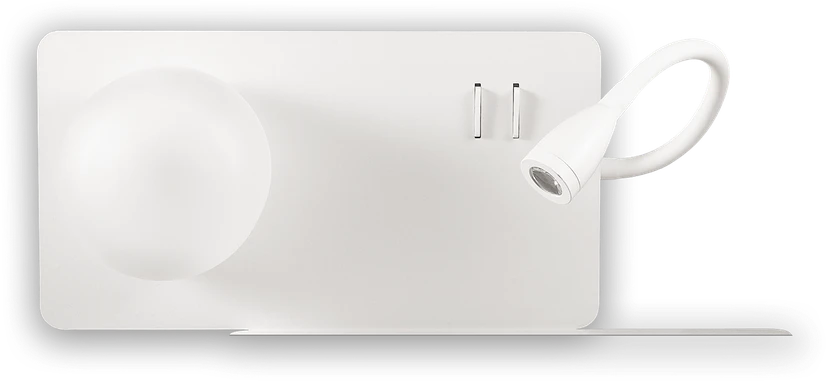 Sieninis šviestuvas Ideal Lux 3W wall lamp with 2 lights BOOK, 3000K, baltas
