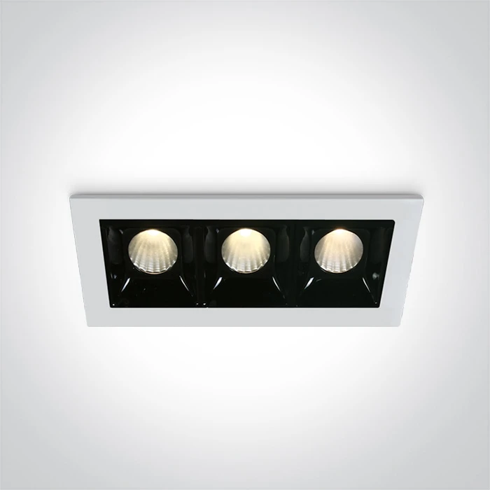 3x2W LED įleidžiamas šviestuvas, baltas, 3000K, 50302B/W/W