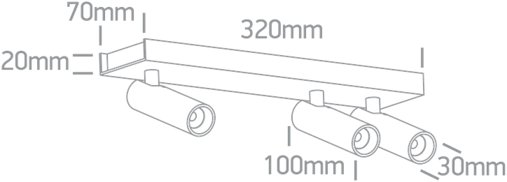 3x5W LED lubinis šviestuvas, baltas, 3000K, pakreipiamas, 65004C/W/W