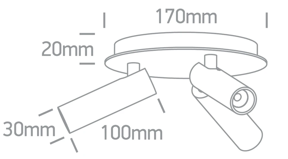 3x5W LED lubinis šviestuvas, baltas, 3000K, pakreipiamas, 65004D/W/W