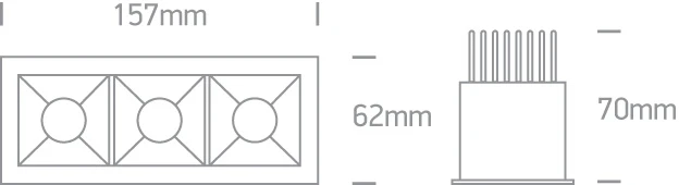 3x6,5W LED įleidžiamas šviestuvas, baltas, 3000K, 50307B/W/W