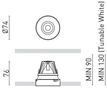 4 / 6,6W LED užglaistomas šviestuvas BUDDY TRIMLESS FLOOD, baltas, 3000K, 54°