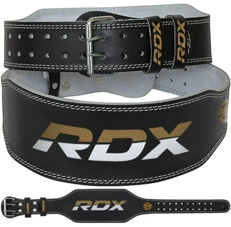 4" AUKsinės odos kultūrizmo diržas treniruotėms - RDX S