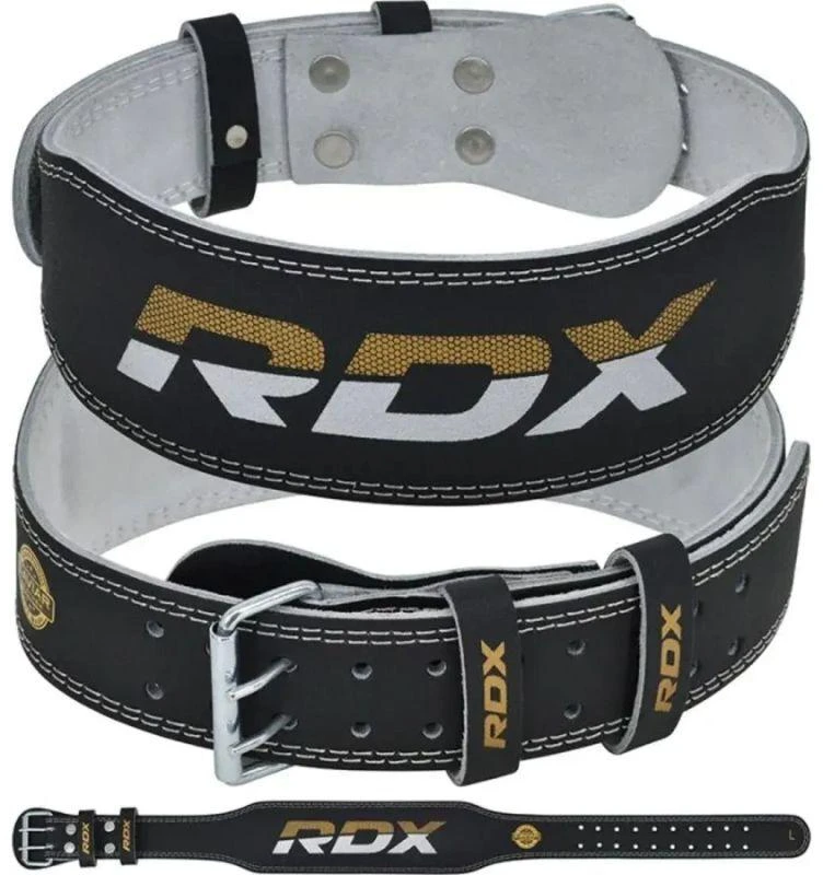 4" AUKsinės odos kultūrizmo diržas treniruotėms - RDX S