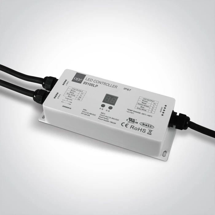 4 kanalų DALI/PUSH-DIM LED valdiklis, 12-36V, 89100LP