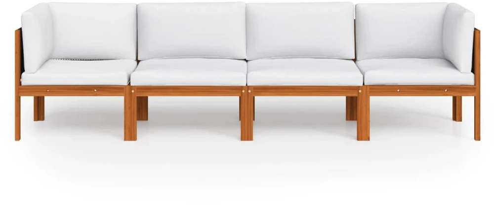 Keturvietė sodo sofa su pagalvėlėmis, akacijos medienos masyvas