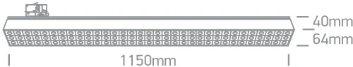 40-60W LED šviestuvas į 3 fazių bėgelius, baltas, 3000/4000/5000K, 65170BT/W/V