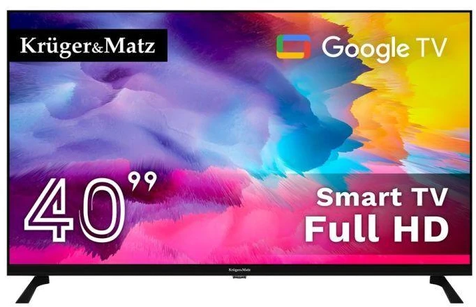 Kruger & Matz „KrugerMatz“ 40 colių FHD „Google TV 5.0“ televizorius, DVB-T2/S2/T/C H.265 HEVC