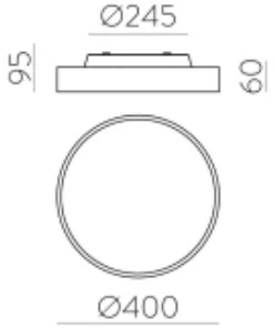 Lubinis šviestuvas 40+5W LED paviršinis lubų šviestuvas ROMA, baltas, 2700/3000K, P3974070B