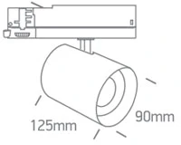 40W LED akcentinis šviestuvas į 3 fazių bėgelius, juodas, 3000/3500/4000K, DALI, 65670CTL/B/V