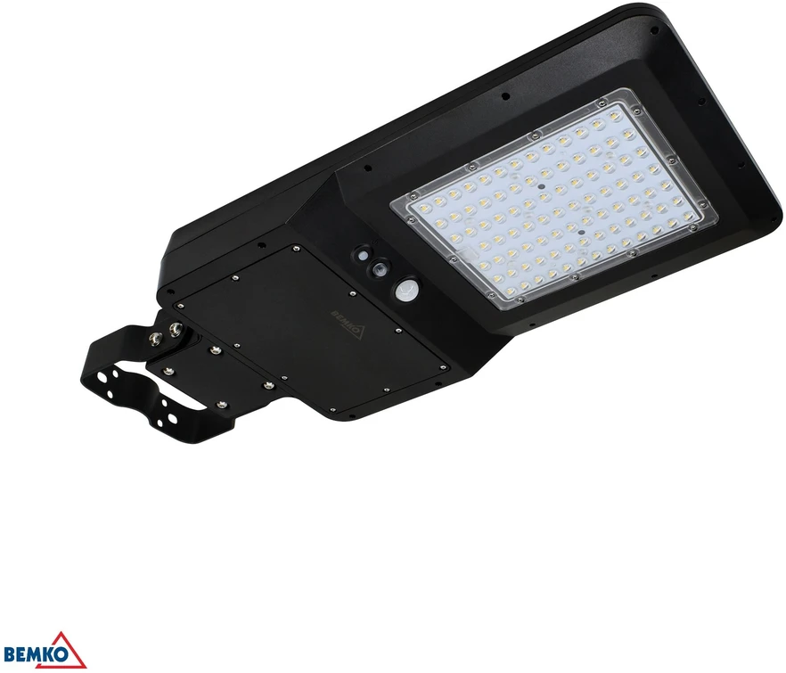 Bemko 40W LED gatvės šviestuvas su saulės baterija ir judesio davikliu, juodas, 4000K, IP65