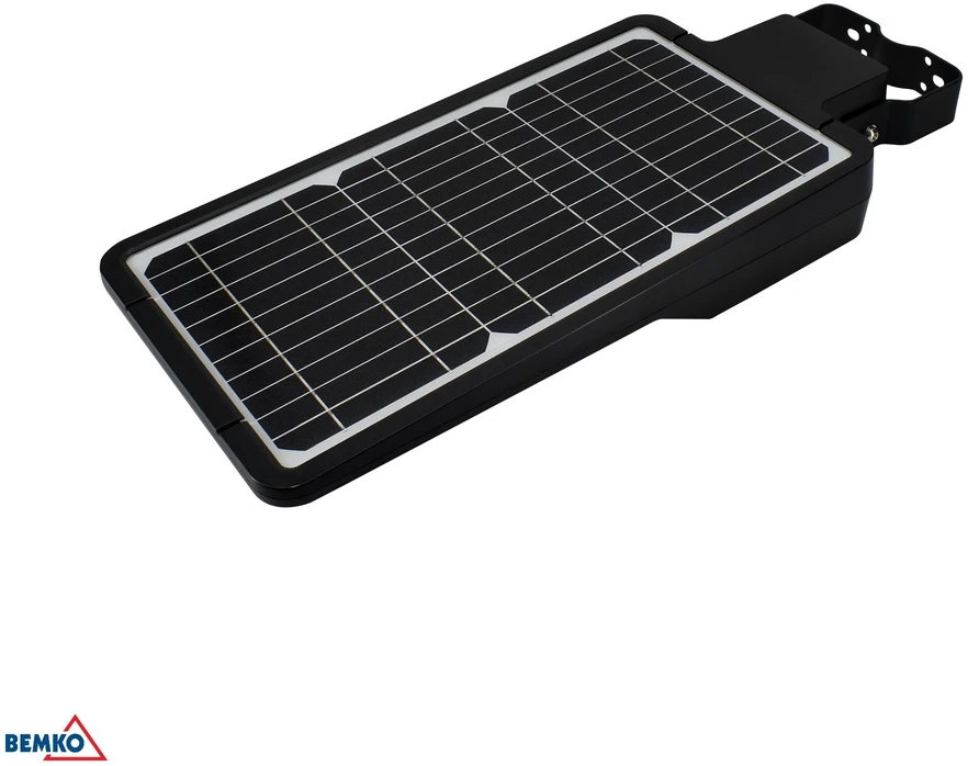 Bemko 40W LED gatvės šviestuvas su saulės baterija ir judesio davikliu, juodas, 4000K, IP65