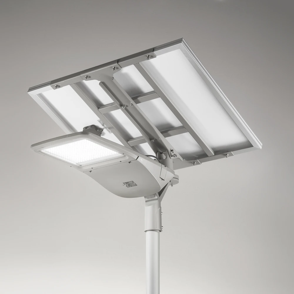 40W LED gatvės šviestuvas su saulės baterija FEBO, sidabro sp., 4000K, IP65