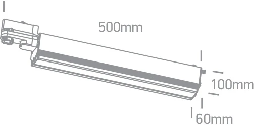 40W LED linijinis bėgelio šviestuvas, baltas, 3000/4000/5000K, reguliuojamas, 65026T/W/V