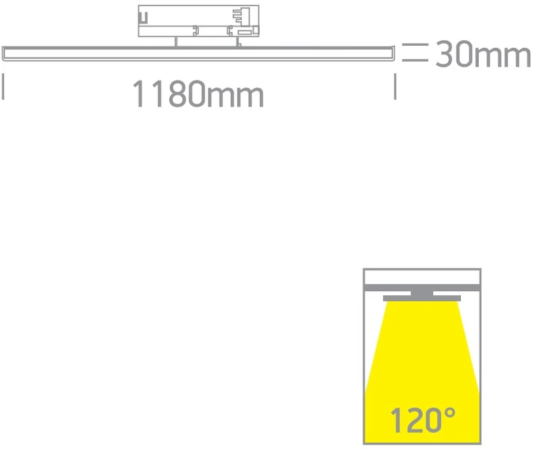 40W LED linijinis bėgelio šviestuvas, juodas, 2700/3200/4000K, 65172BT/B/V