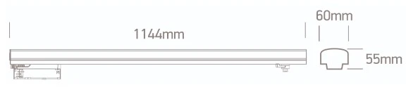 40W LED linijinis šviestuvas į 3 fazių bėgelį, baltas, 3000/3500/4000K, 65664BT/W/V