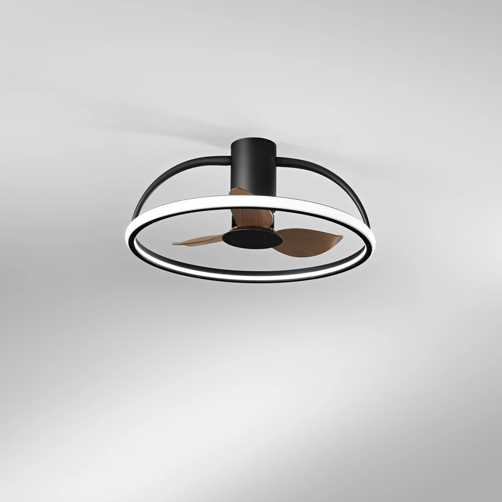 40W LED lubinis šviestuvas HADLEY, juodas, CCT, su 11W ventiliatoriumi
