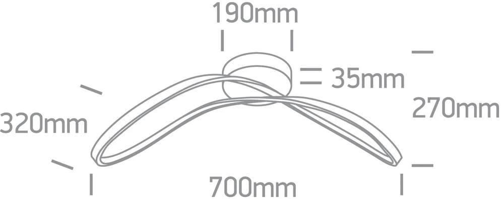 40W LED lubinis šviestuvas, šampano sp., 3000K, dimeriuojamas, 63154A/CH/W