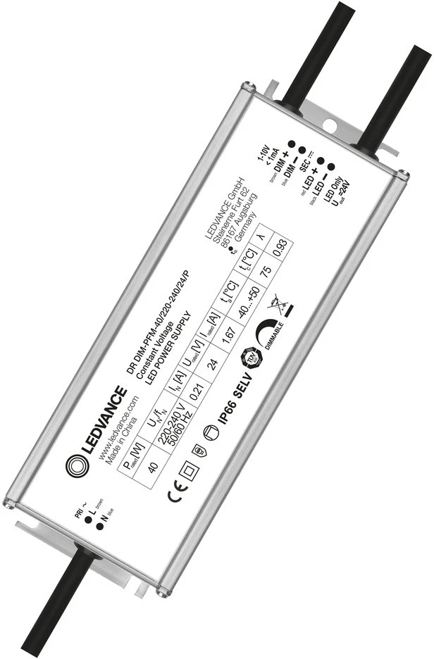 Ledvance 40W LED maitinimo šaltinis OUTDOOR PERFORMANCE -40/220-240/24/P, dimeriuojamas 1-10V