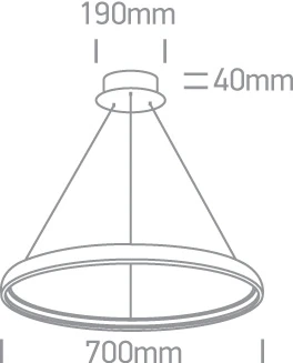 40W LED pakabinamas šviestuvas, baltas, 3000K, 63050/W