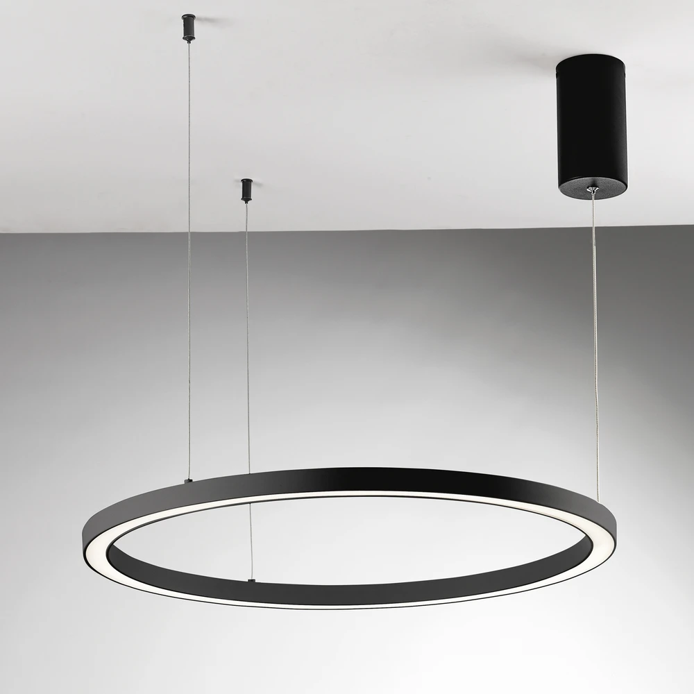 40W LED pakabinamas šviestuvas HOOP, juodas, CCT