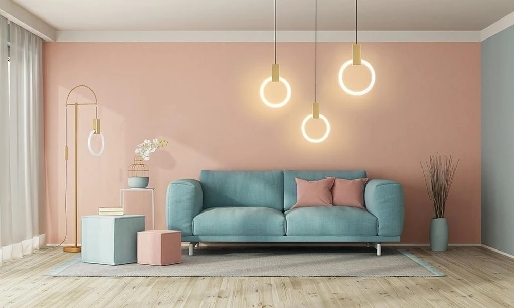 40W LED pakabinamas šviestuvas HOPP, T9, aukso sp., 3000K, parduodamas su T9 lempa