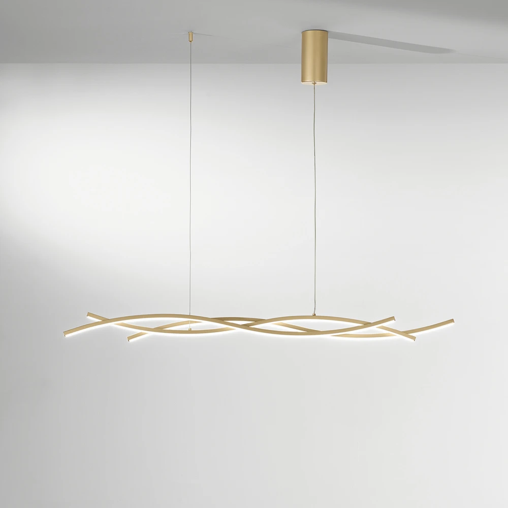 40W LED pakabinamas šviestuvas KINETIC, aukso sp., CCT
