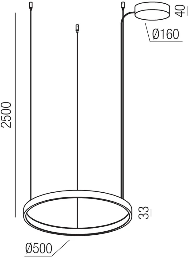 40W LED pakabinamas šviestuvas ORION, baltas, 2700/3000/4000K, DALI, 01-3866 DALI