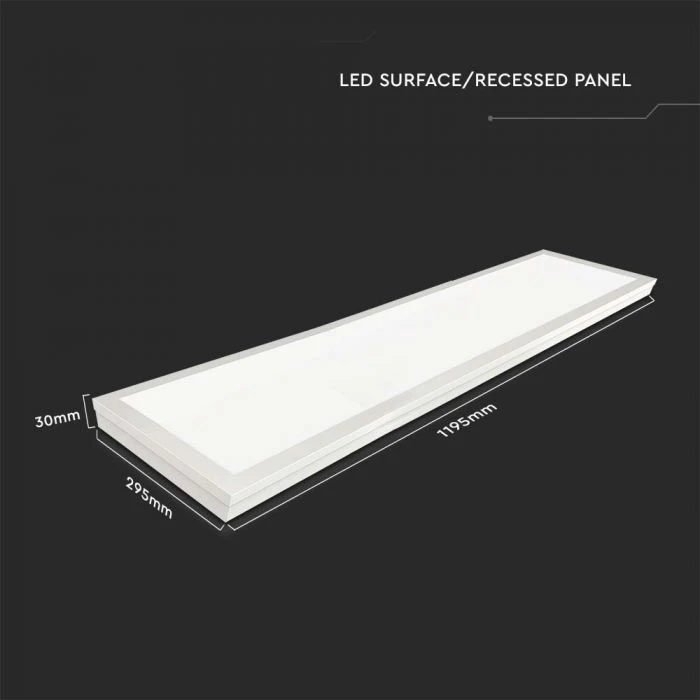 Lubinis šviestuvas V-tac 40W LED panelė, 120x30cm, balta, 4000K