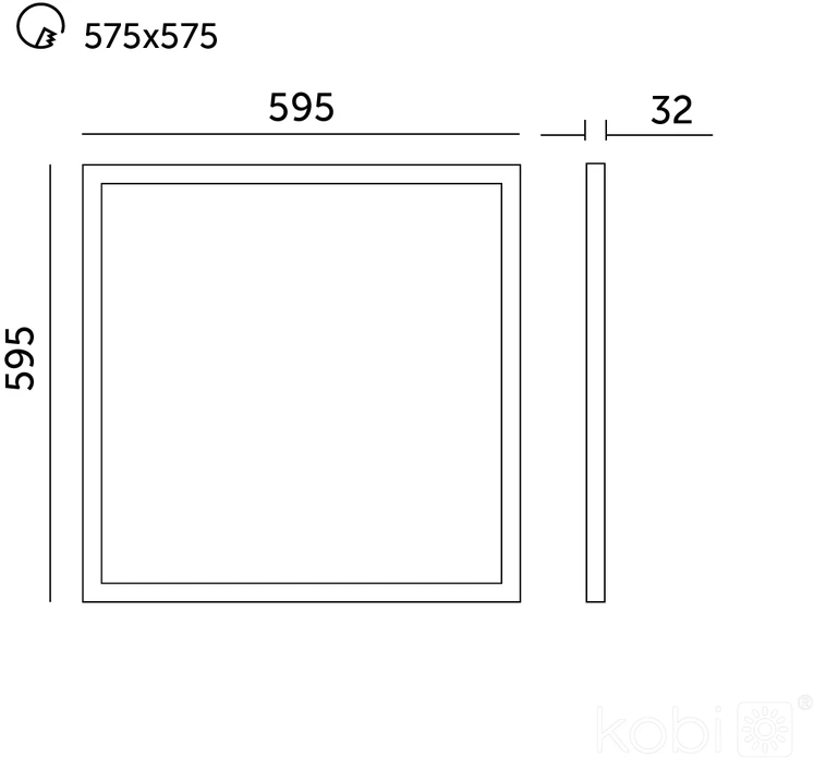 40W LED panelė DAVRO, balta, 4000K, IP40, 60x60cm
