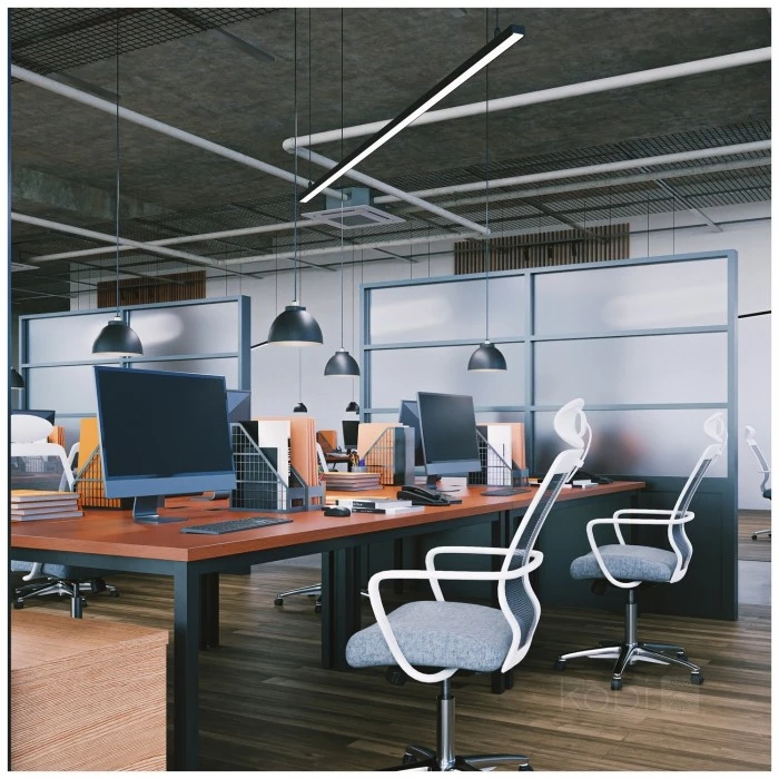 Pakabinamas šviestuvas 40W LED paviršinis/pakabinamas linijinis šviestuvas KOLINE GO PROFESSIONAL, juodas, 3000/4000/6500K