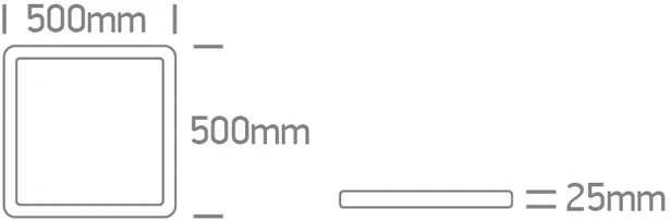 Lubinis šviestuvas 40W LED paviršinis šviestuvas, baltos sp., 2800/3300/4000K, 500x500mm, UGR19, 62020LU/W/V