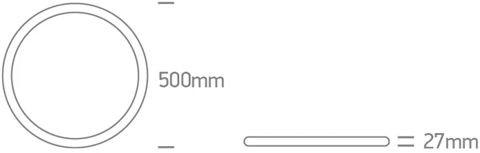 Lubinis šviestuvas 40W LED paviršinis šviestuvas, baltos sp., 2800/3300/4000K, 500mm, UGR19, 62020EU/W/V