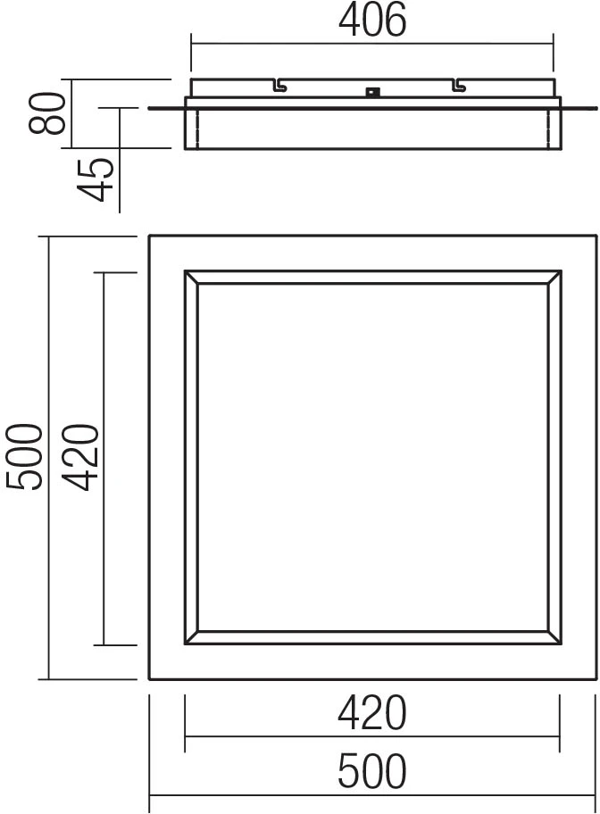 Lubinis šviestuvas 40W LED paviršinis šviestuvas PERIMETRO, baltas, 3000/4000/6500K